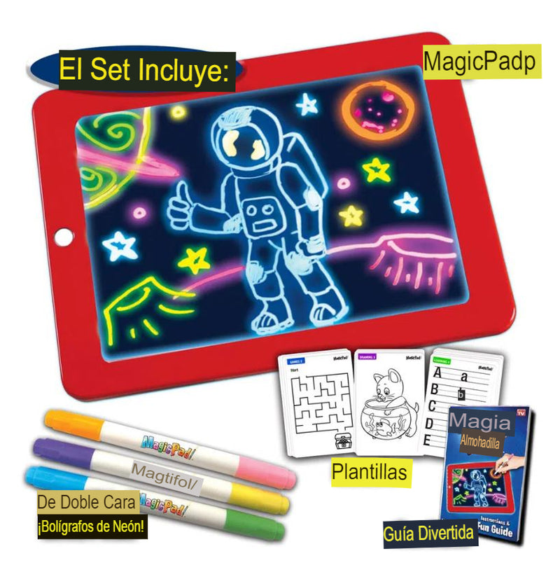 Magic Pad Con Luz Led + Marcadores