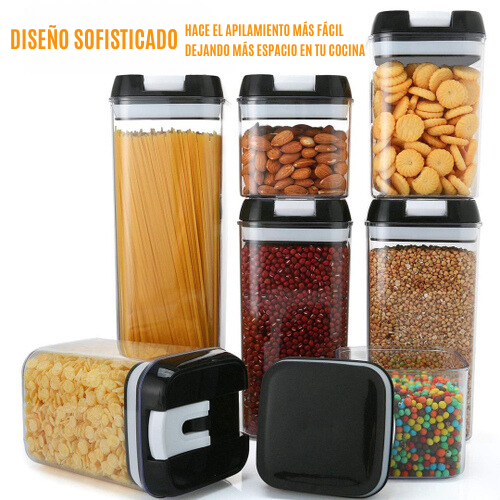 Combo Sella Fácil™ - Set de 7 Potes Herméticos + Regalo Exclusivo: Soporte Multiusos de Lavaplatos