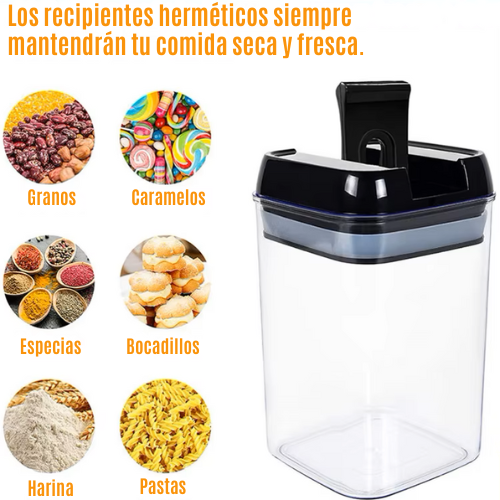 Combo Sella Fácil™ - Set de 7 Potes Herméticos + Regalo Exclusivo: Soporte Multiusos de Lavaplatos